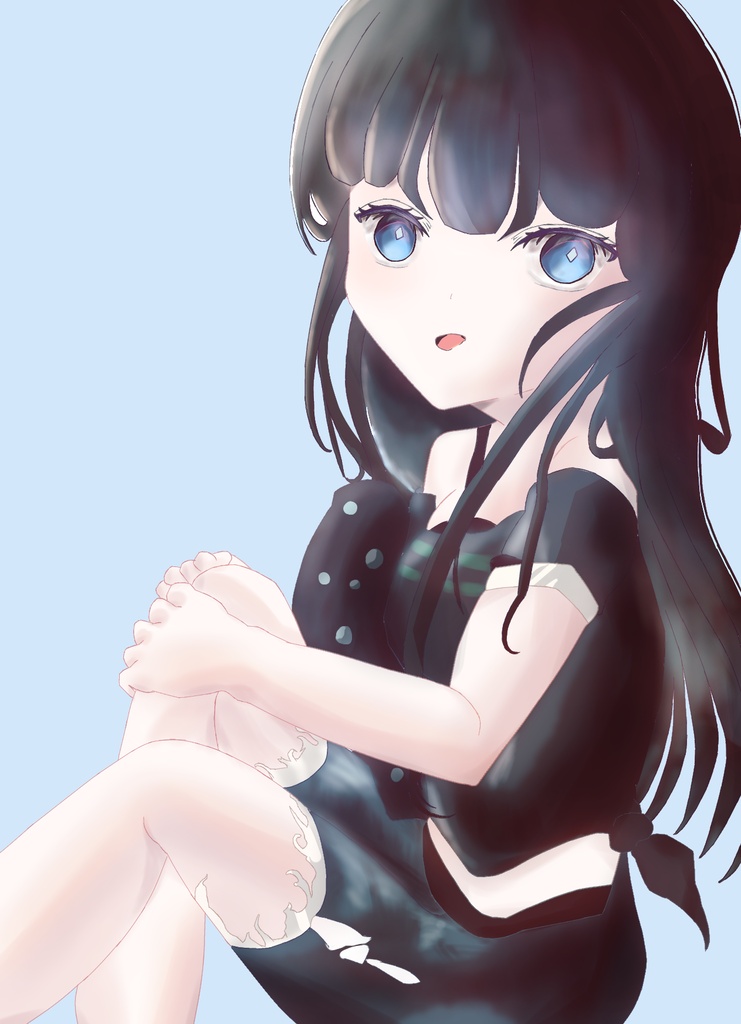 枕をぎゅっ、とするうちの子アリサちゃん【個人観賞用・背景絵等使用可　アイコン・商業不可　学習禁止】