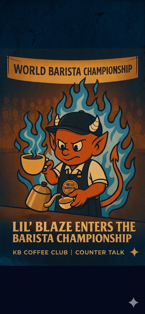 KB COFFEE CLUB ZINE ISSUE 02 / LIL BLAZE ENTERS THE BARISTA CHAMPIONSHIP