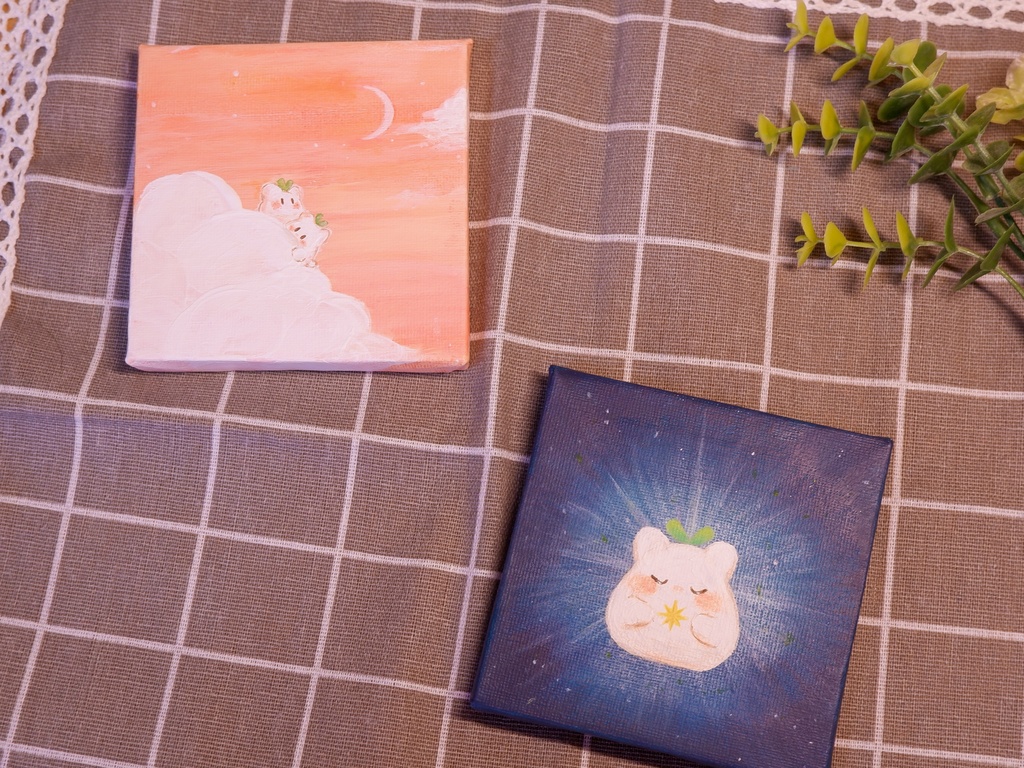 ミニキャンバス原画(お星さま)