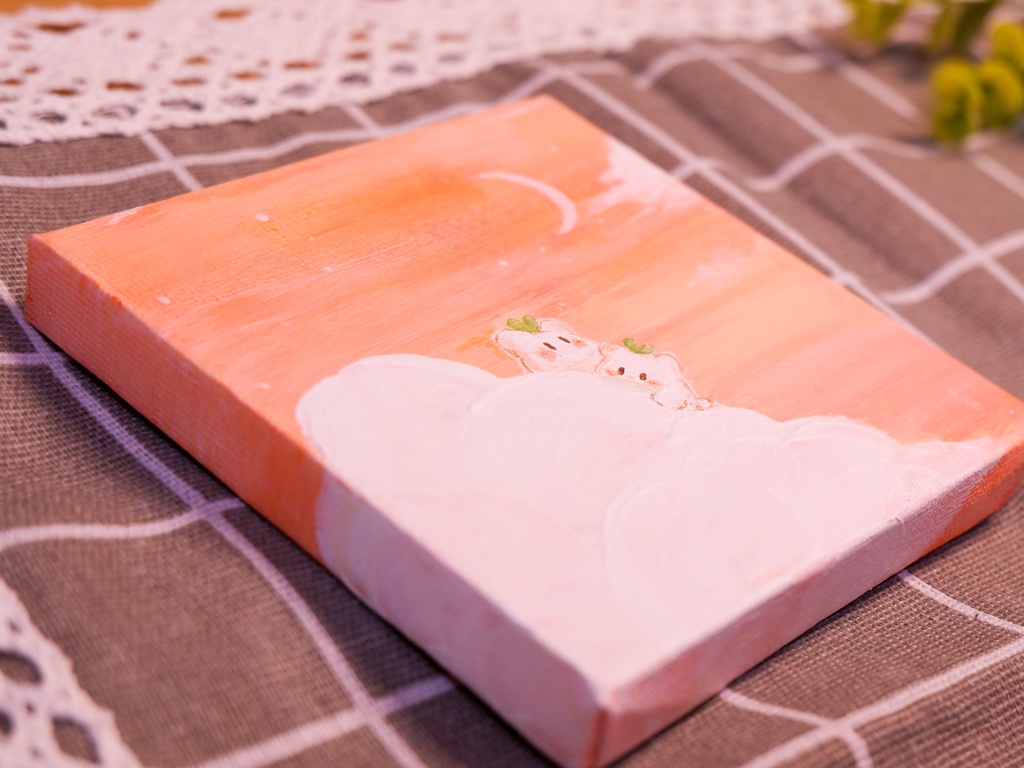 ミニキャンバス原画(雲のうえ)