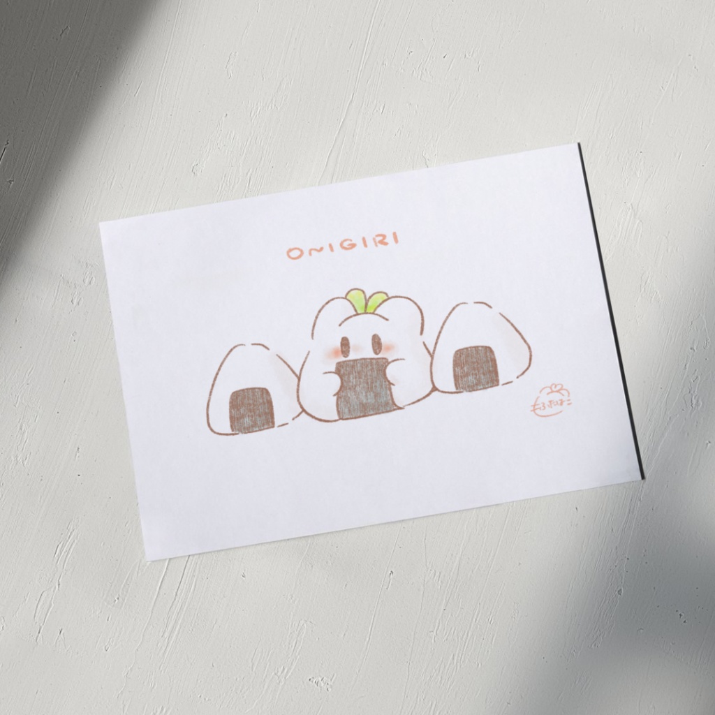【ポストカード】おにぎりもふぅ