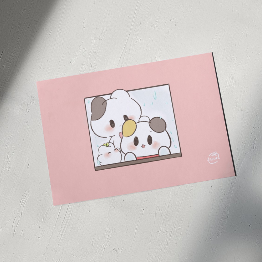 【ポストカード】雨の日もいっしょ！