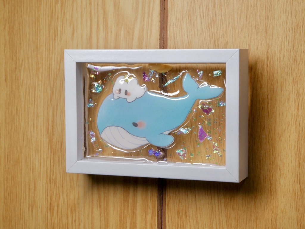 くじらさんともふぅ【フレームアート】