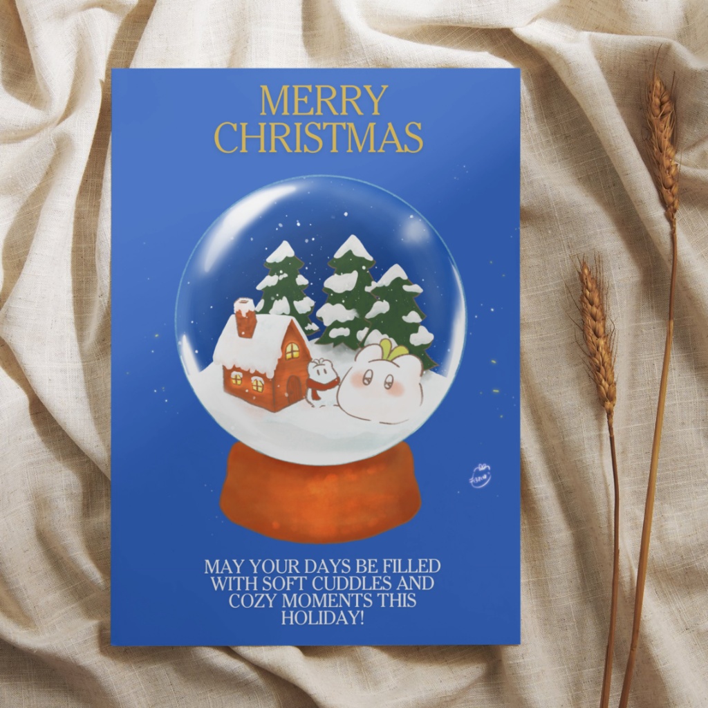 【ポストカード】クリスマス　スノードーム