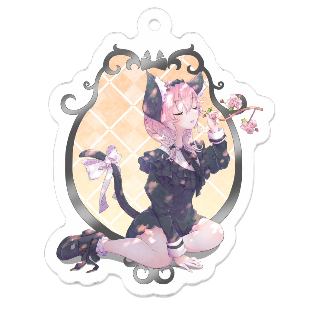 さくらとねこ　こもれびと　アクリルキーホルダー