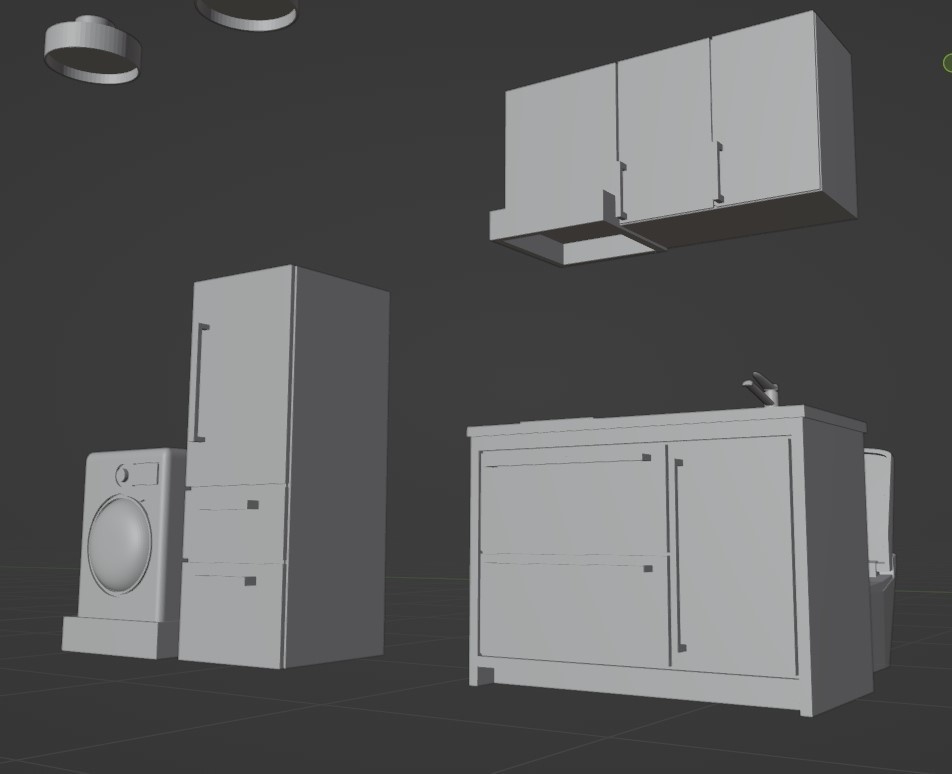 3Dプリント用 家具/照明/設備のデータ(.blend)