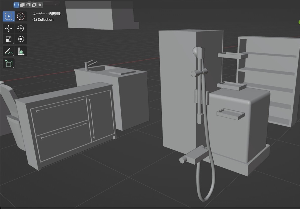 3Dプリント用 家具/照明/設備のデータ(.blend)