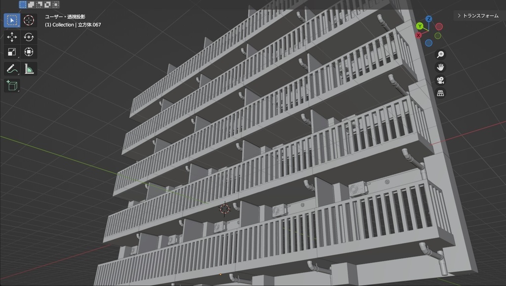 3Dプリント用 マンションベランダ(.blend)
