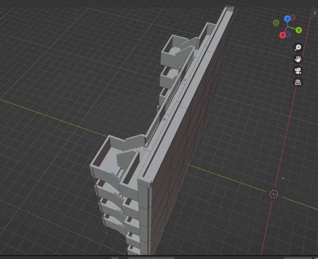 3Dプリント用 マンション廊下&階段(.blend)