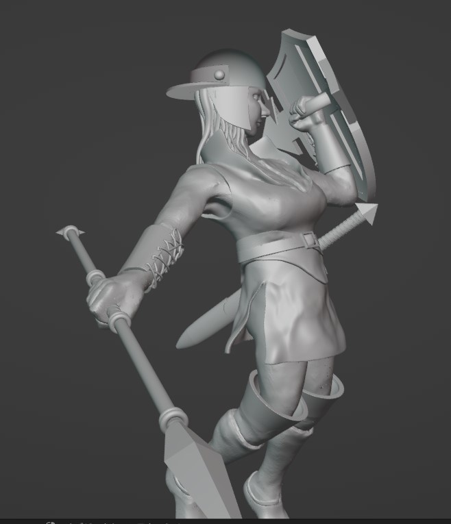 3Dプリントモデル(stl)「女騎士(槍使い)」