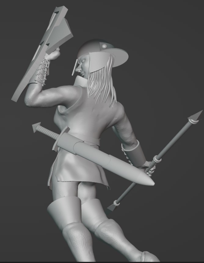 3Dプリントモデル(stl)「女騎士(槍使い)」