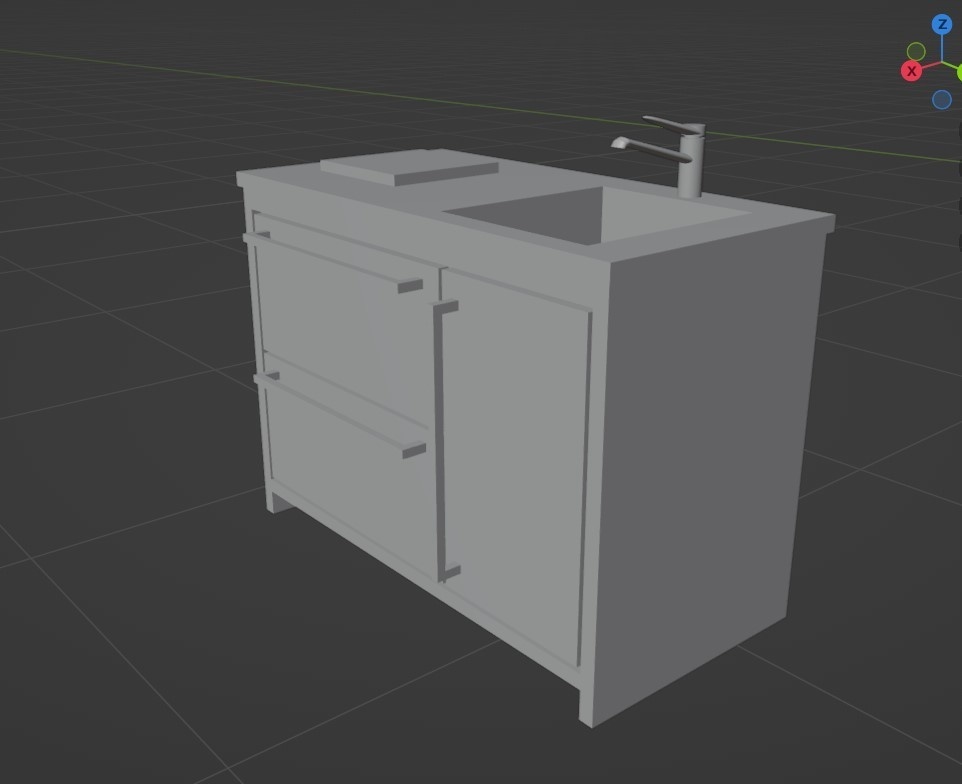 ミニキッチンの3Dプリントモデル(STL)