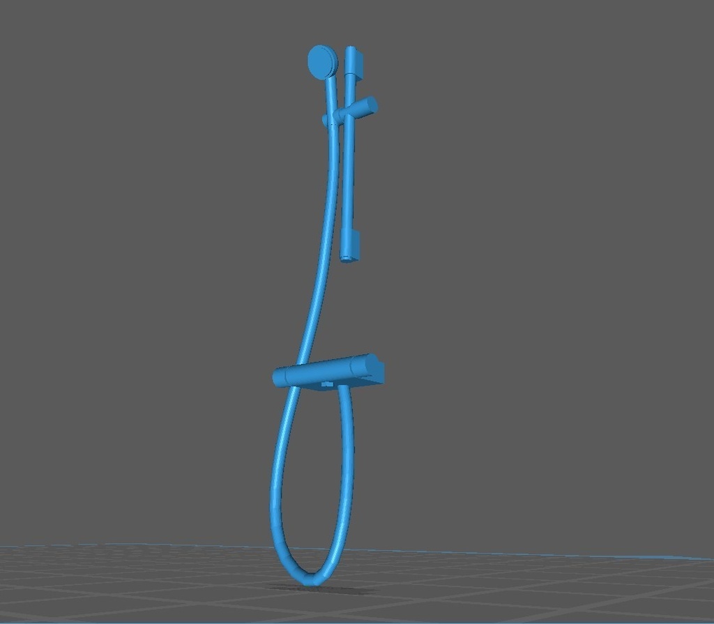 シャワーヘッド&フック&ホースの3Dプリントモデル(STL)