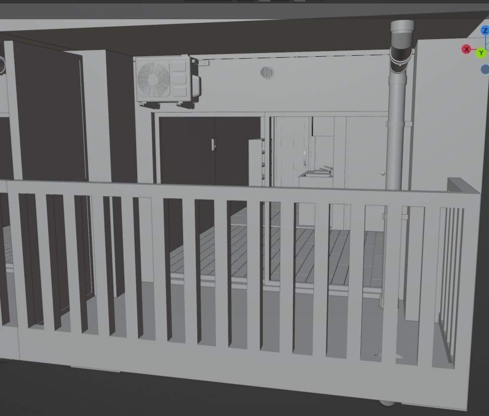 マンションの窓側の一室の3Dプリントモデル(STL)