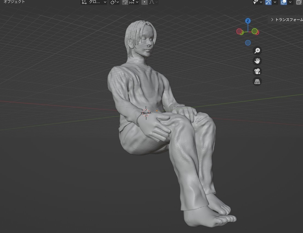 ベッドに腰掛ける男性の3Dプリントモデル(stl)