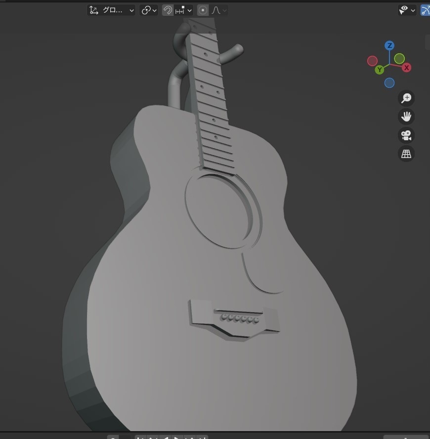 ギターとギタースタンドの３Dモデル