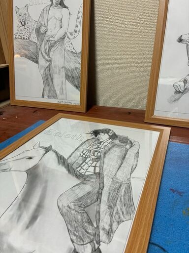 ソロモン72柱の悪魔のイラスト1枚 木製フレーム付