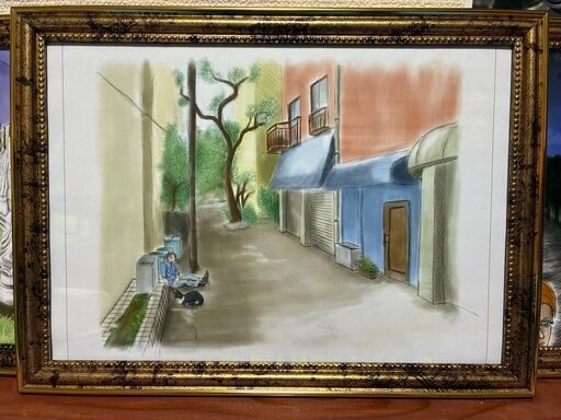 絵画風イラスト1枚 アンティーク調のフレーム付