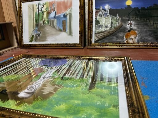 絵画風イラスト1枚 アンティーク調のフレーム付