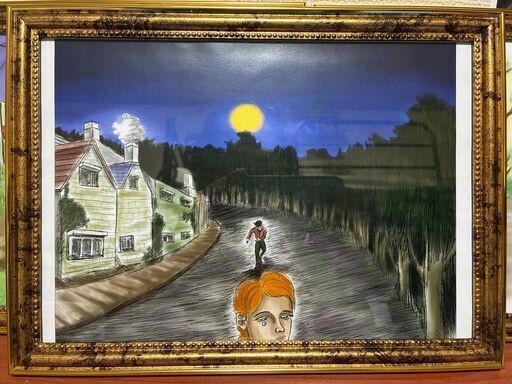 絵画風イラスト1枚 アンティーク調のフレーム付