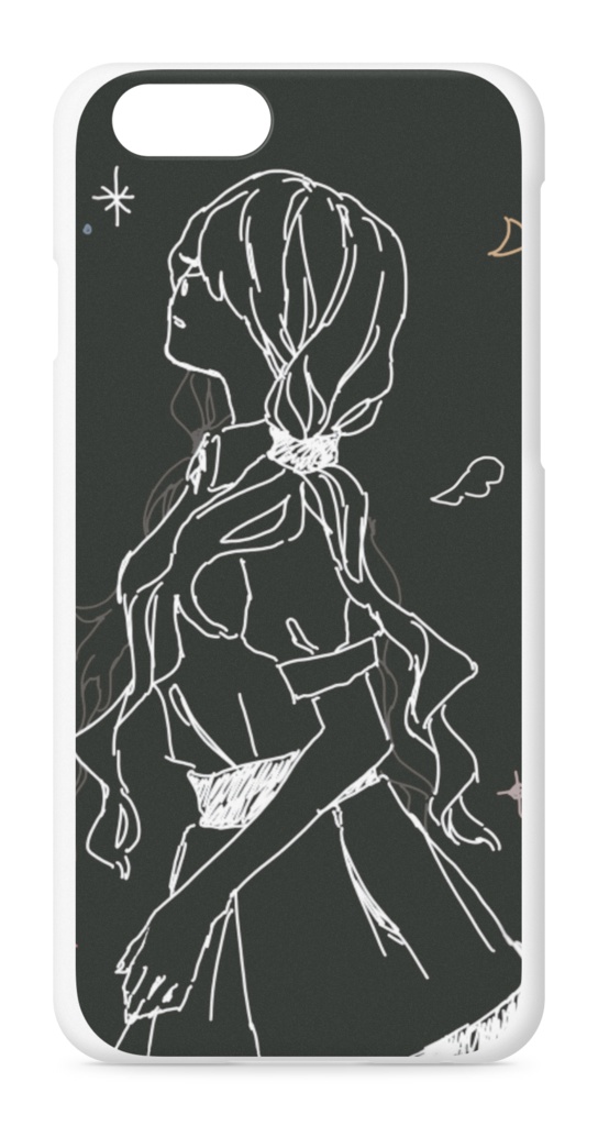 羽 iPhoneケース 灰・黒