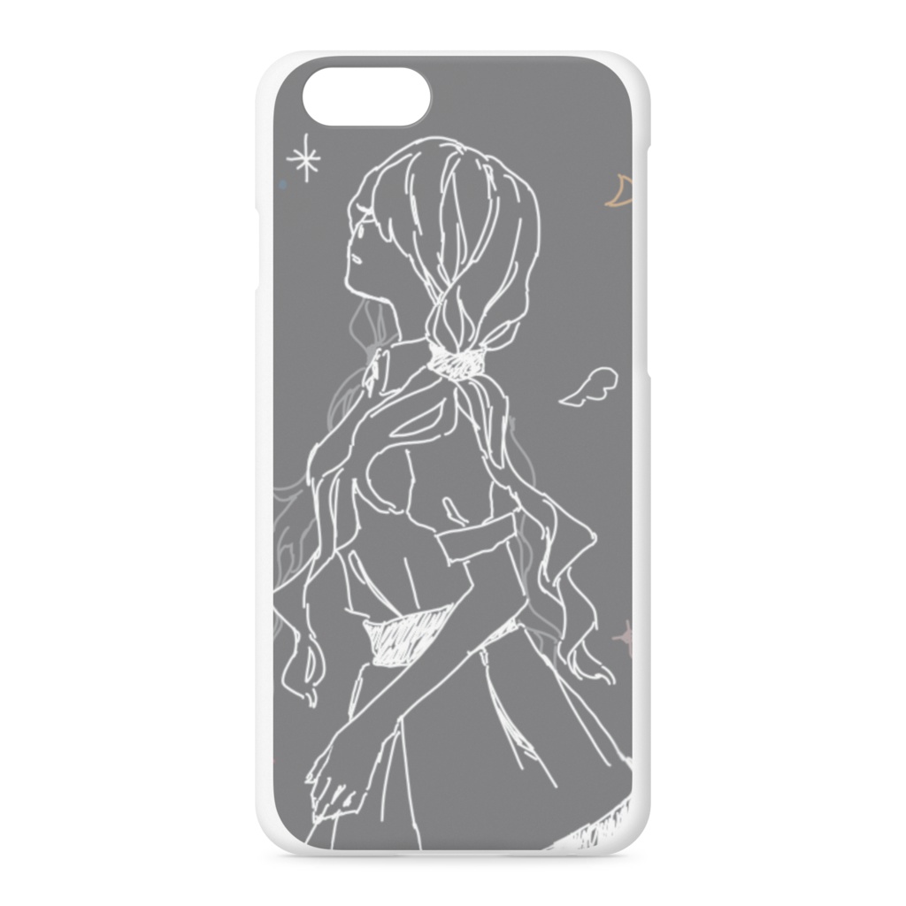 羽 iPhoneケース 灰・黒