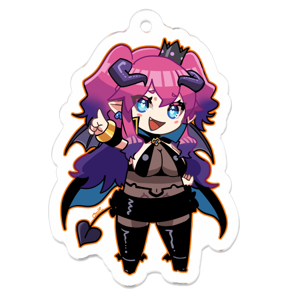 悪魔っ娘 Vtuber　黒江リリアムのアクリルキーホルダー 約5cm