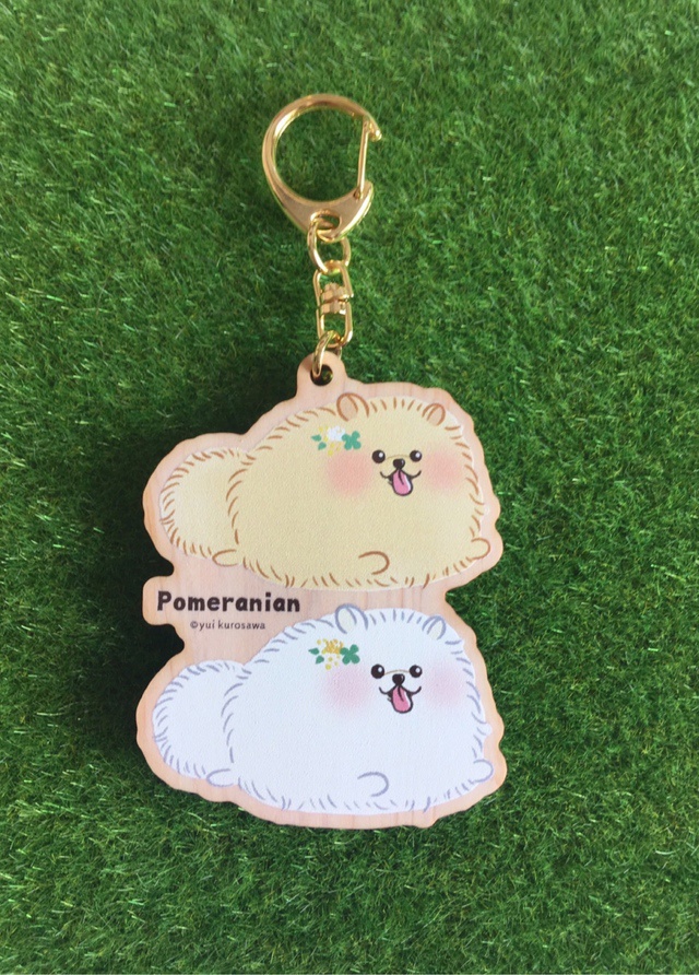 《完売》木製キーホルダー ポメラニアン  