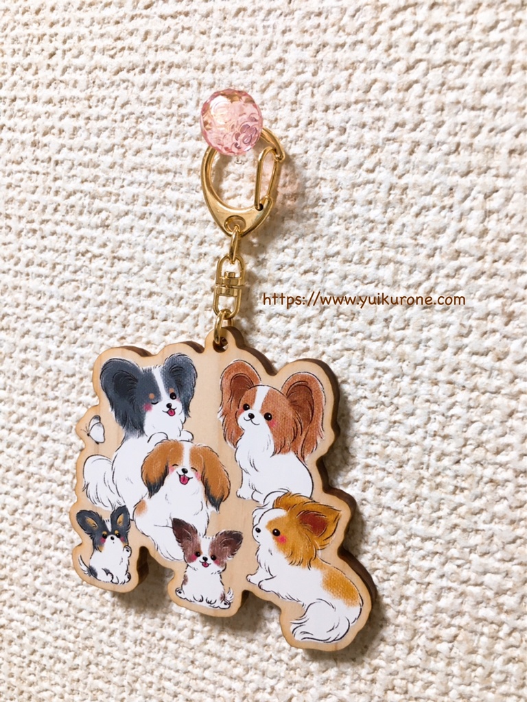 木製キーホルダー パピヨン🦋大集合