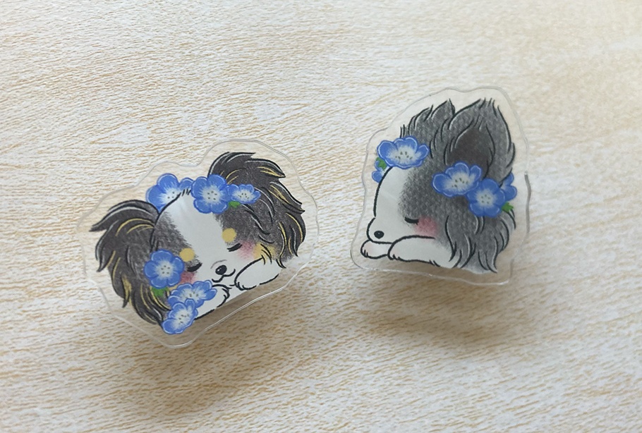 【新作パピヨングッズ】アクリルクリップ Dreaming Papillon 〜夢見るパピヨン〜