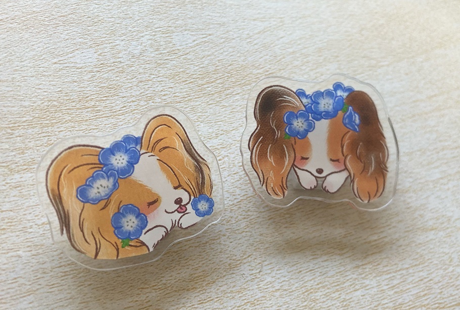 【新作パピヨングッズ】アクリルクリップ Dreaming Papillon 〜夢見るパピヨン〜