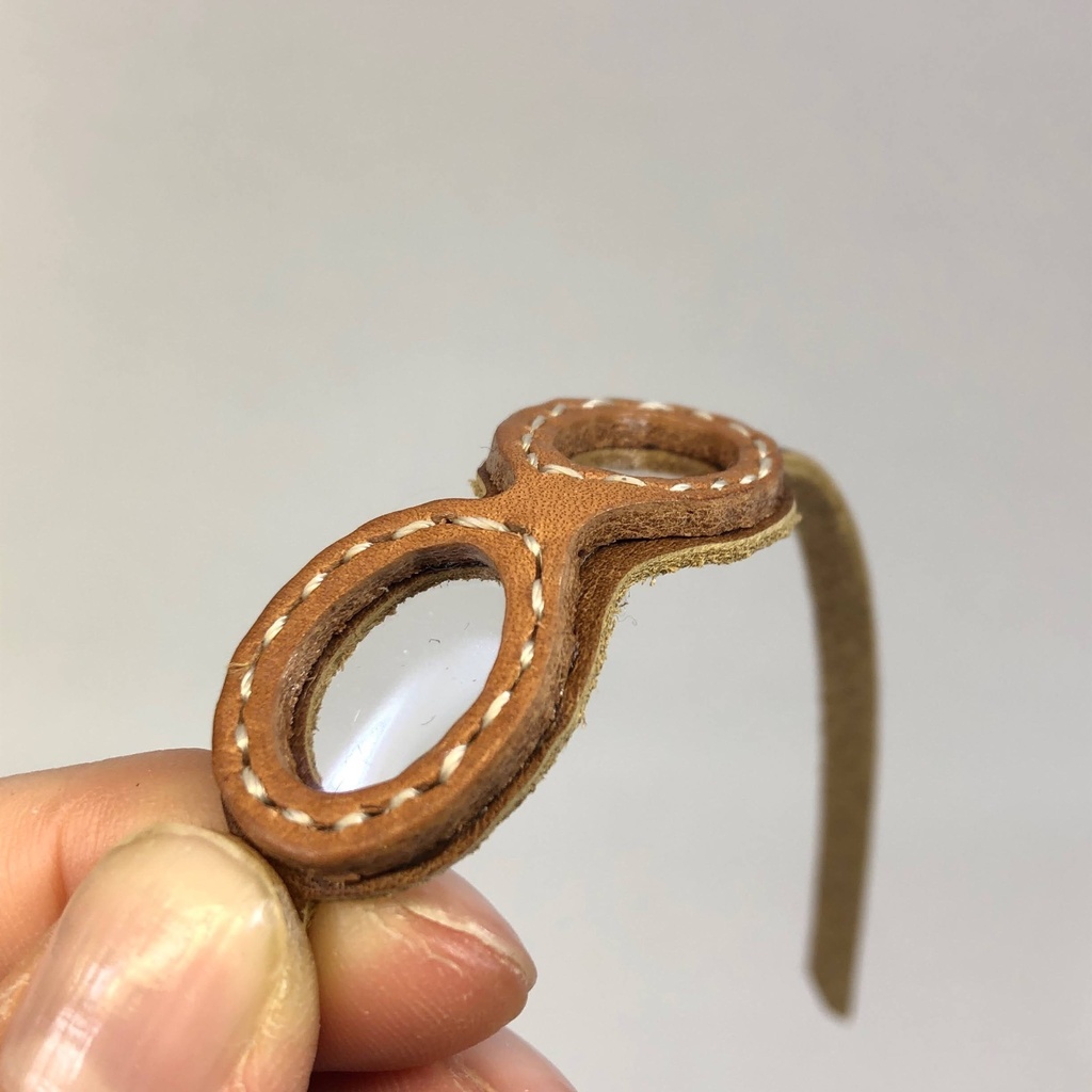 【送料無料】革のゴーグル 飛行士 バイク✳︎うす茶いろ