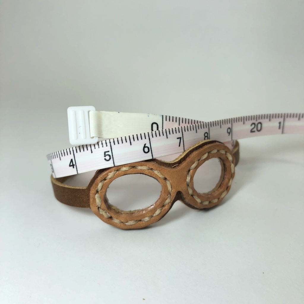 【送料無料】革のゴーグル 飛行士 バイク✳︎うす茶いろ