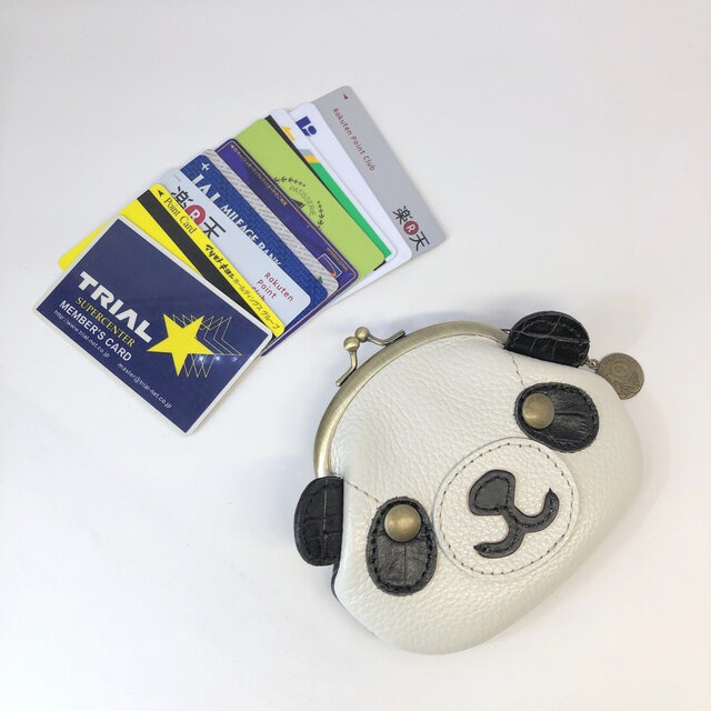 【送料無料】パンダ好きさんのがま口 白黒パンダ