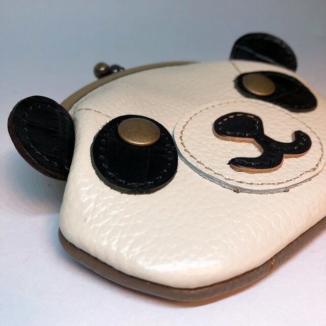 【送料無料】パンダ好きさんのがま口 白黒パンダ