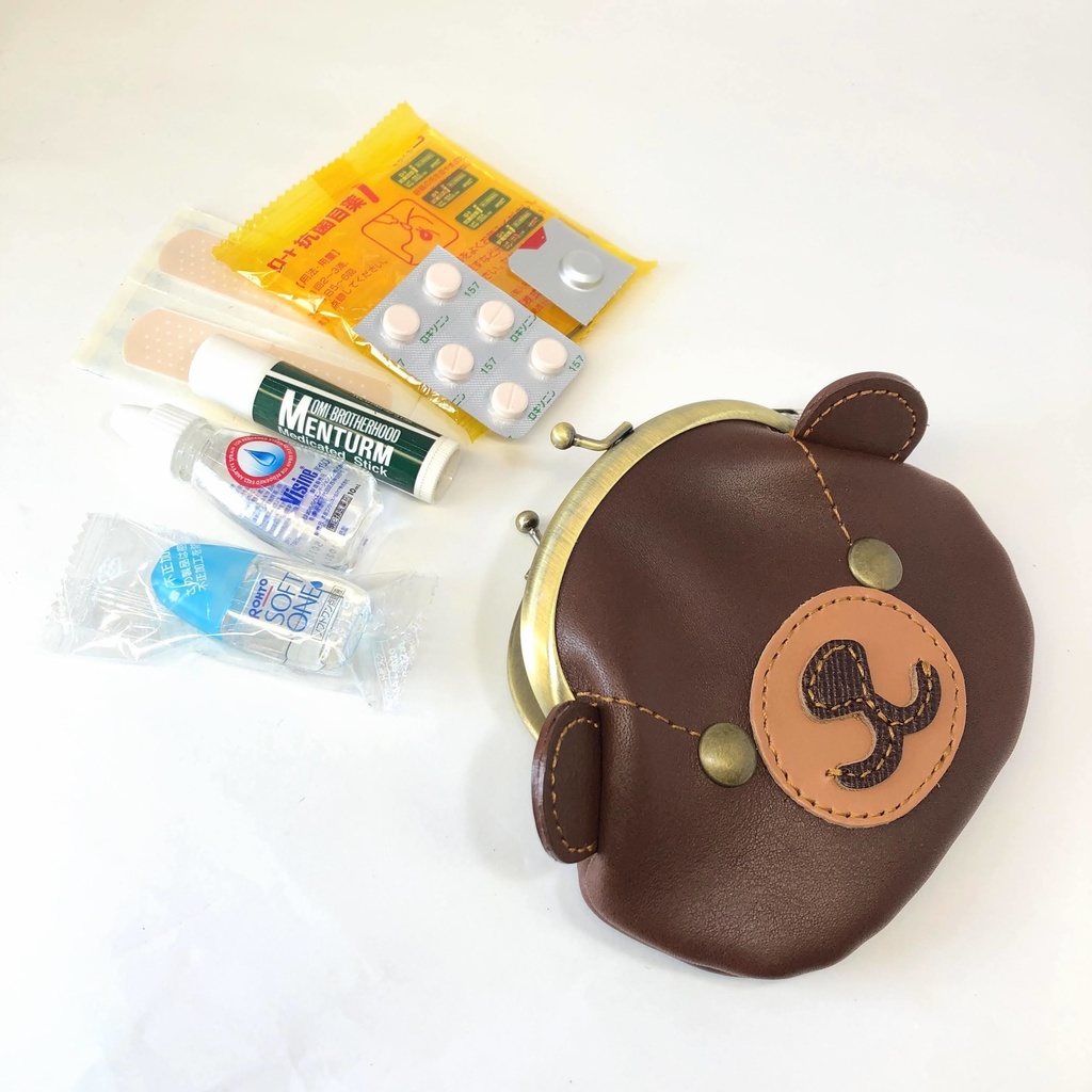 【送料無料】くま好きさんのがま口 えびちゃいろ