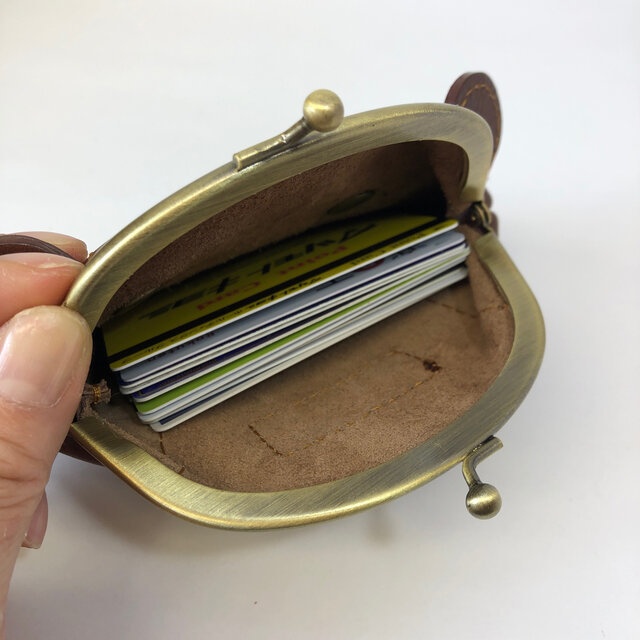 【送料無料】くま好きさんのがま口 えびちゃいろ