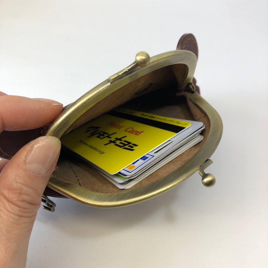 【送料無料】くま好きさんのがま口 えびちゃいろ