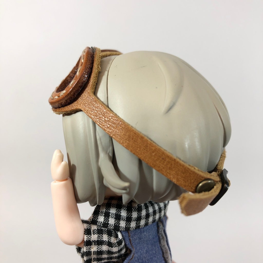 【送料無料】革のゴーグル 飛行士 バイク✳︎こげ茶いろ