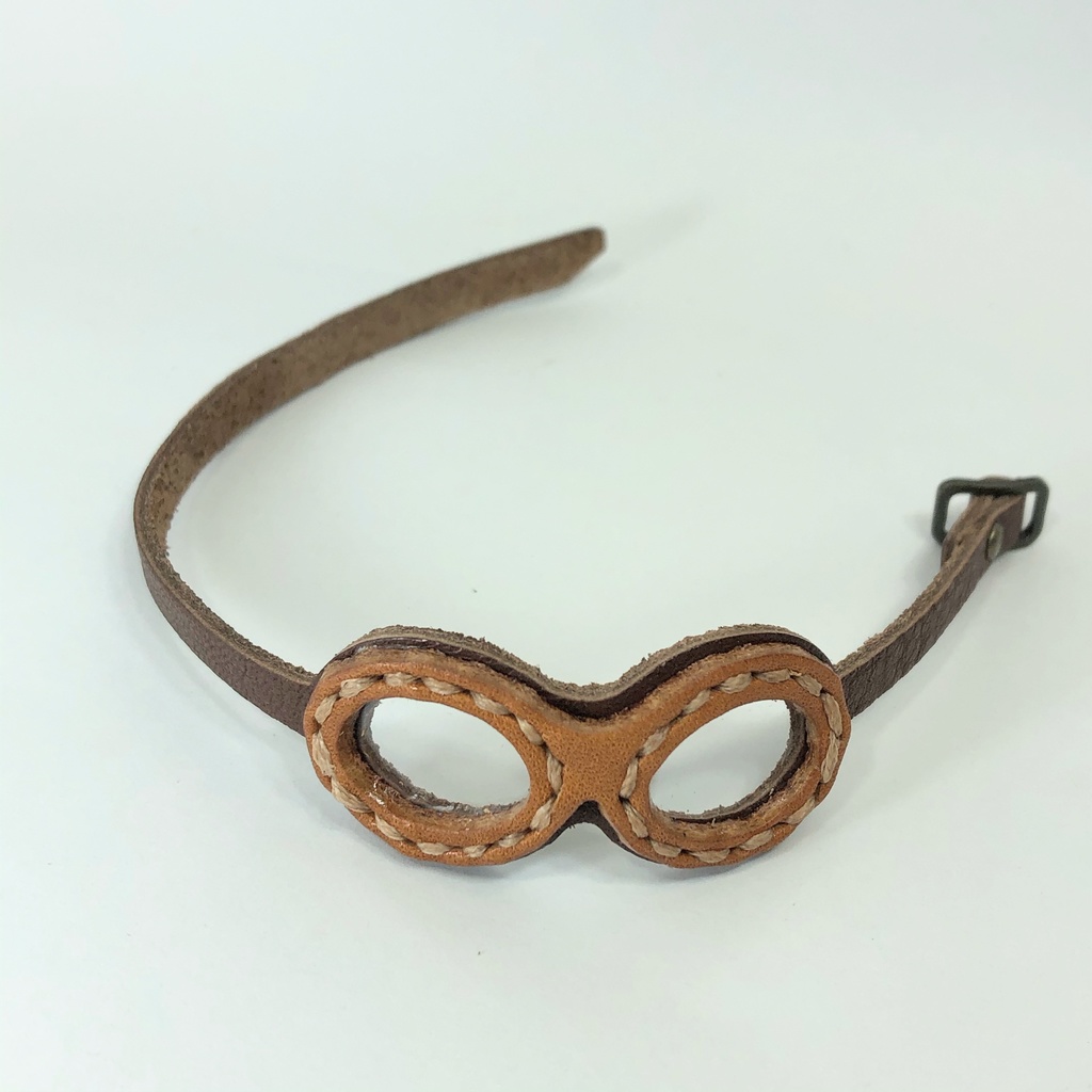 【送料無料】革のゴーグル 飛行士 バイク✳︎こげ茶いろ