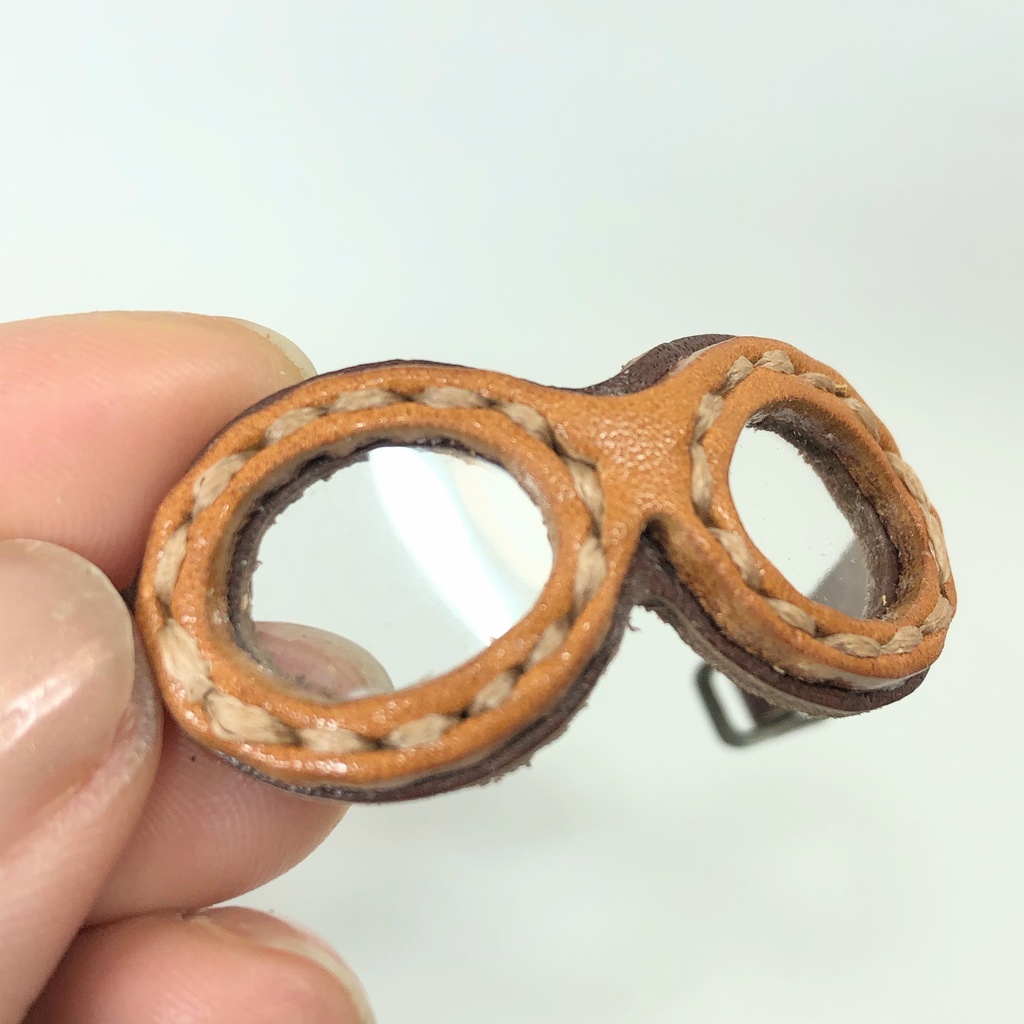 【送料無料】革のゴーグル 飛行士 バイク✳︎こげ茶いろ