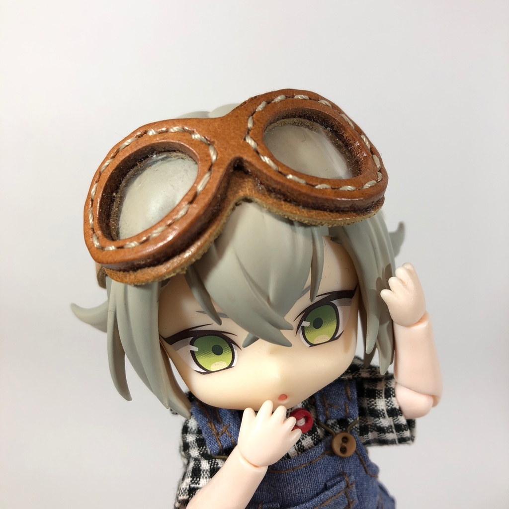 【送料無料】革のゴーグル 飛行士 バイク✳︎こげ茶いろ