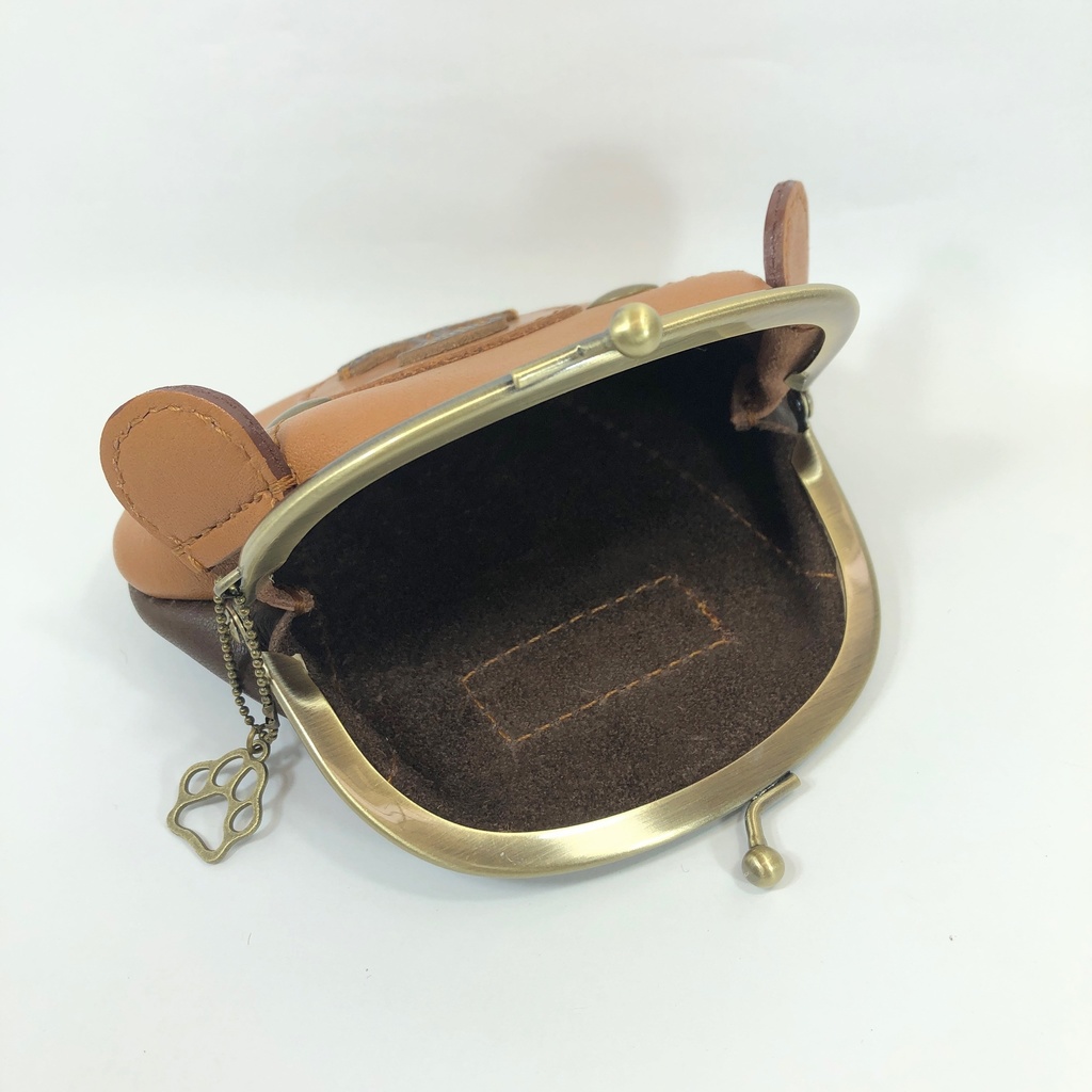 【送料無料】クマ好きさんのがま口✳︎とのちゃいろ