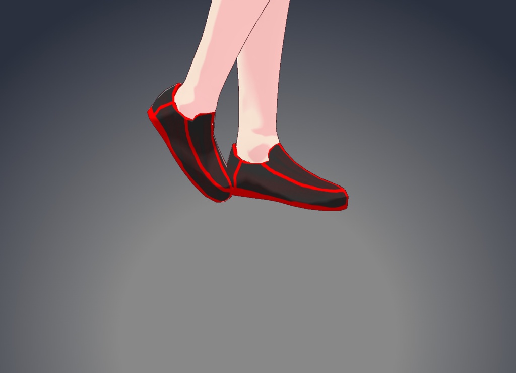 Black & red slip on shoes