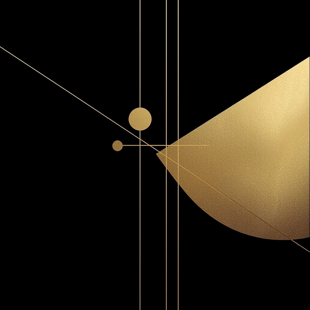 【AIアート】ミニマル抽象アート壁紙｜ゴールドラグジュアリー／商用利用OK