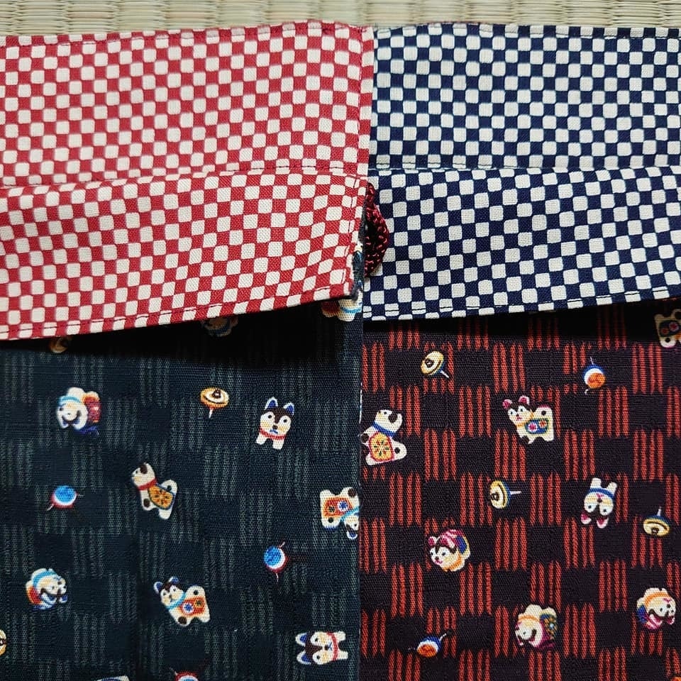 和柄巾着*狛犬柄