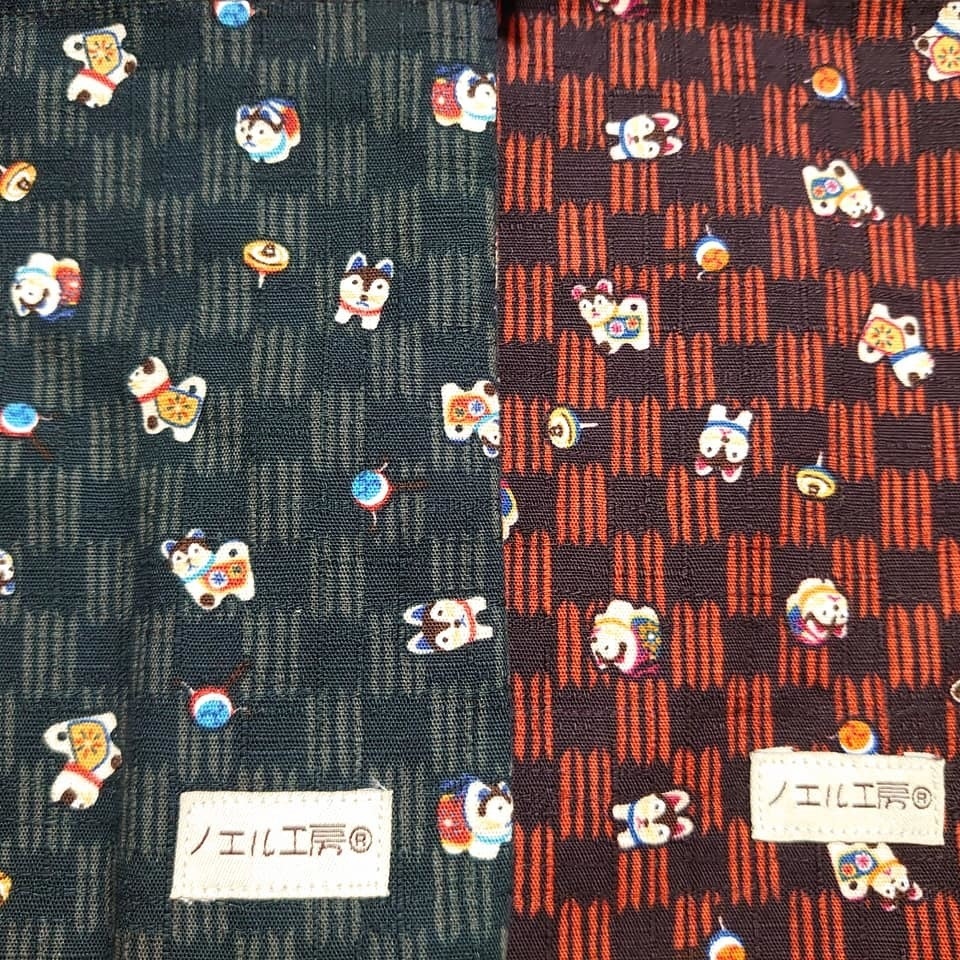 和柄巾着*狛犬柄