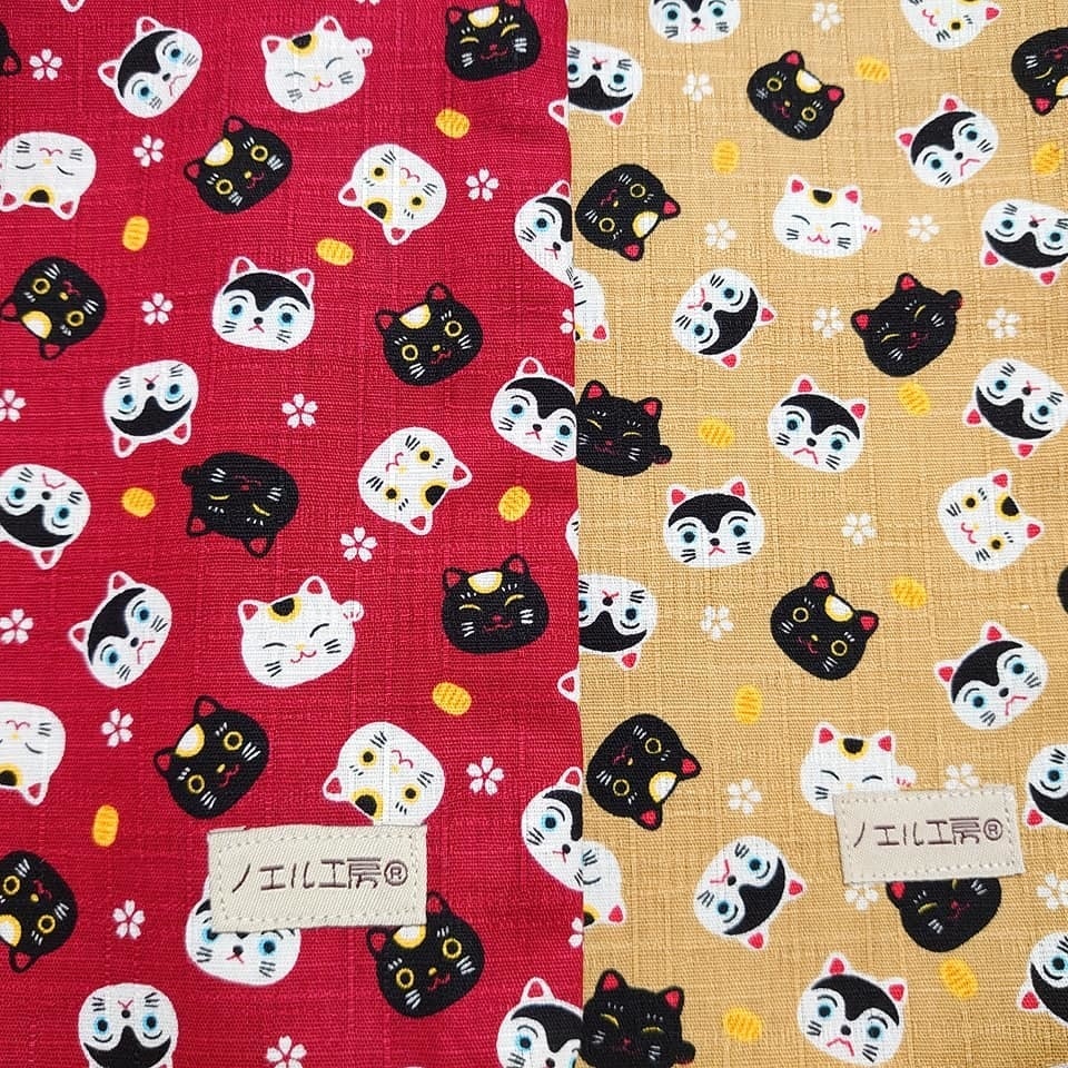 和柄巾着*招き猫&狛犬柄