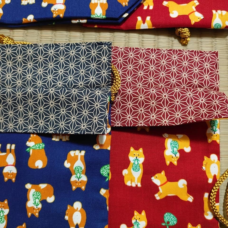 和柄巾着*柴犬柄