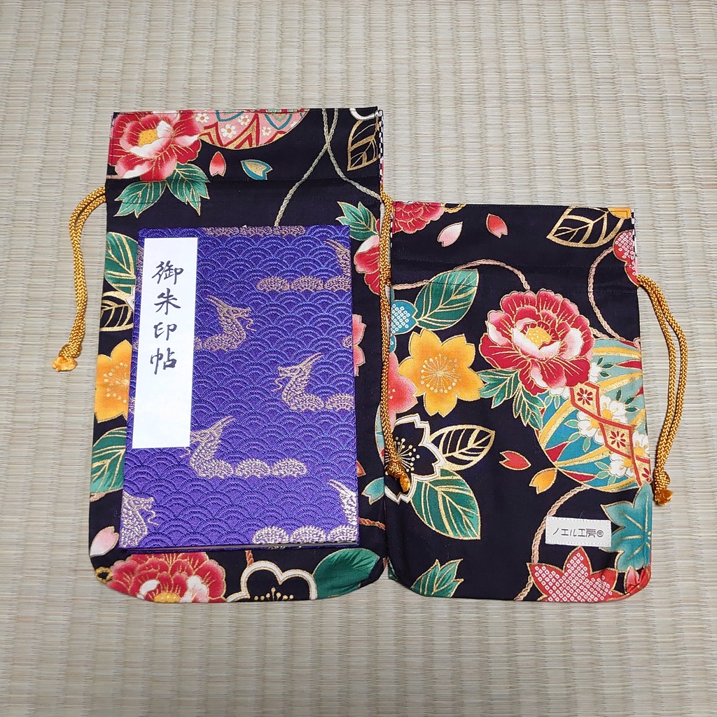 和柄巾着*鯉&風神雷神&麒麟